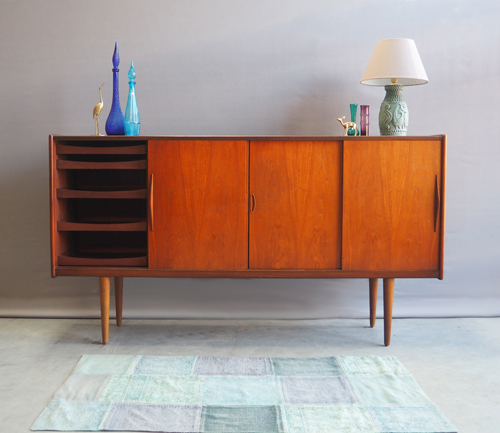 Uitgaan van Assimileren borstel Deens design highboard met 4 schuifdeuren jaren 60