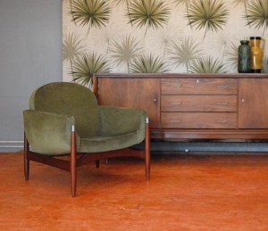 vintage design fauteuil groen velours