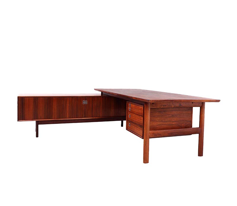 sibastbureau20 Vintage directiebureau met dressoir, Arne Vodder voor Sibast, model 224 B1Arne Vodder, Sibast, Sibast model 224 B1, Deens design bureau, vintage directiebureau, Deens vintage bureau, directiebureau met dressoir, palissander bureau, houten directiebureau, mid-century modern, Deens design jaren 60