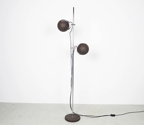 Vintage bruine vloerlamp met bollen, 1970's