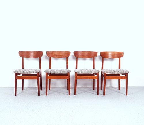 Set Teak eettafel stoelen, Viborg 1960's